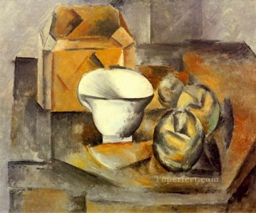 Bodegón caja taza de compota 1909 Pablo Picasso Pinturas al óleo